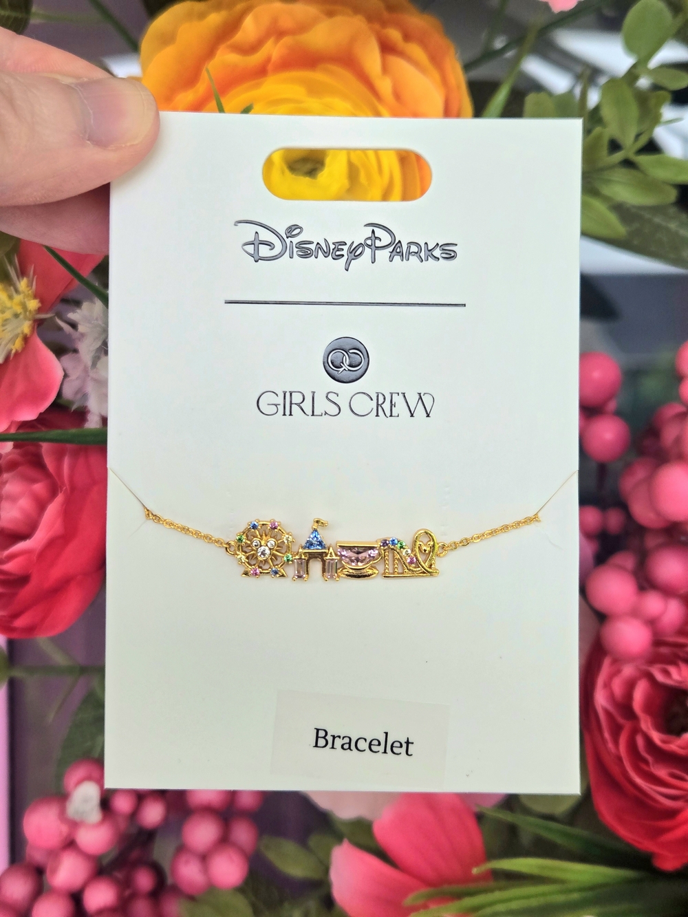 Disney Parks Girls Crew Gold Multicolor Charm Bracelet